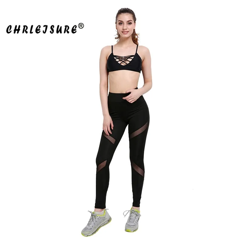 Sexy Women Leggings Gothic Insert Mesh Design Trousers Pants