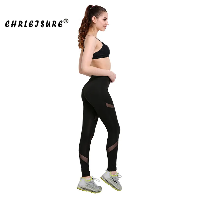 Sexy Women Leggings Gothic Insert Mesh Design Trousers Pants