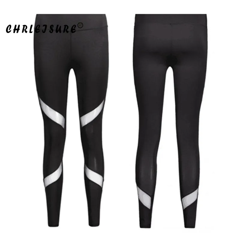 Sexy Women Leggings Gothic Insert Mesh Design Trousers Pants