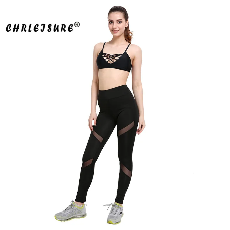 Sexy Women Leggings Gothic Insert Mesh Design Trousers Pants