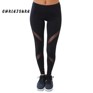 Sexy Women Leggings Gothic Insert Mesh Design Trousers Pants