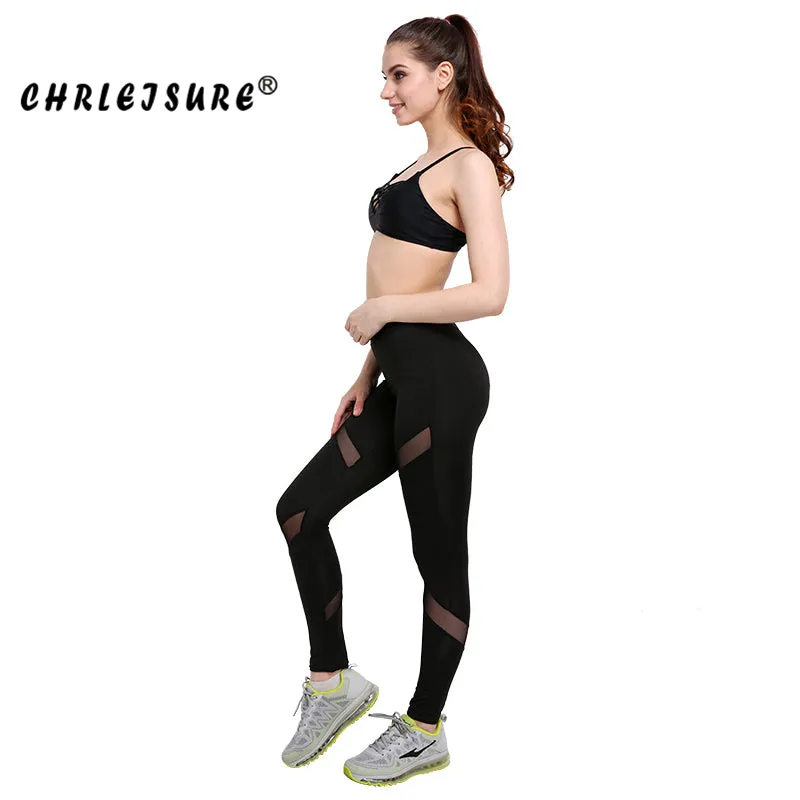 Sexy Women Leggings Gothic Insert Mesh Design Trousers Pants