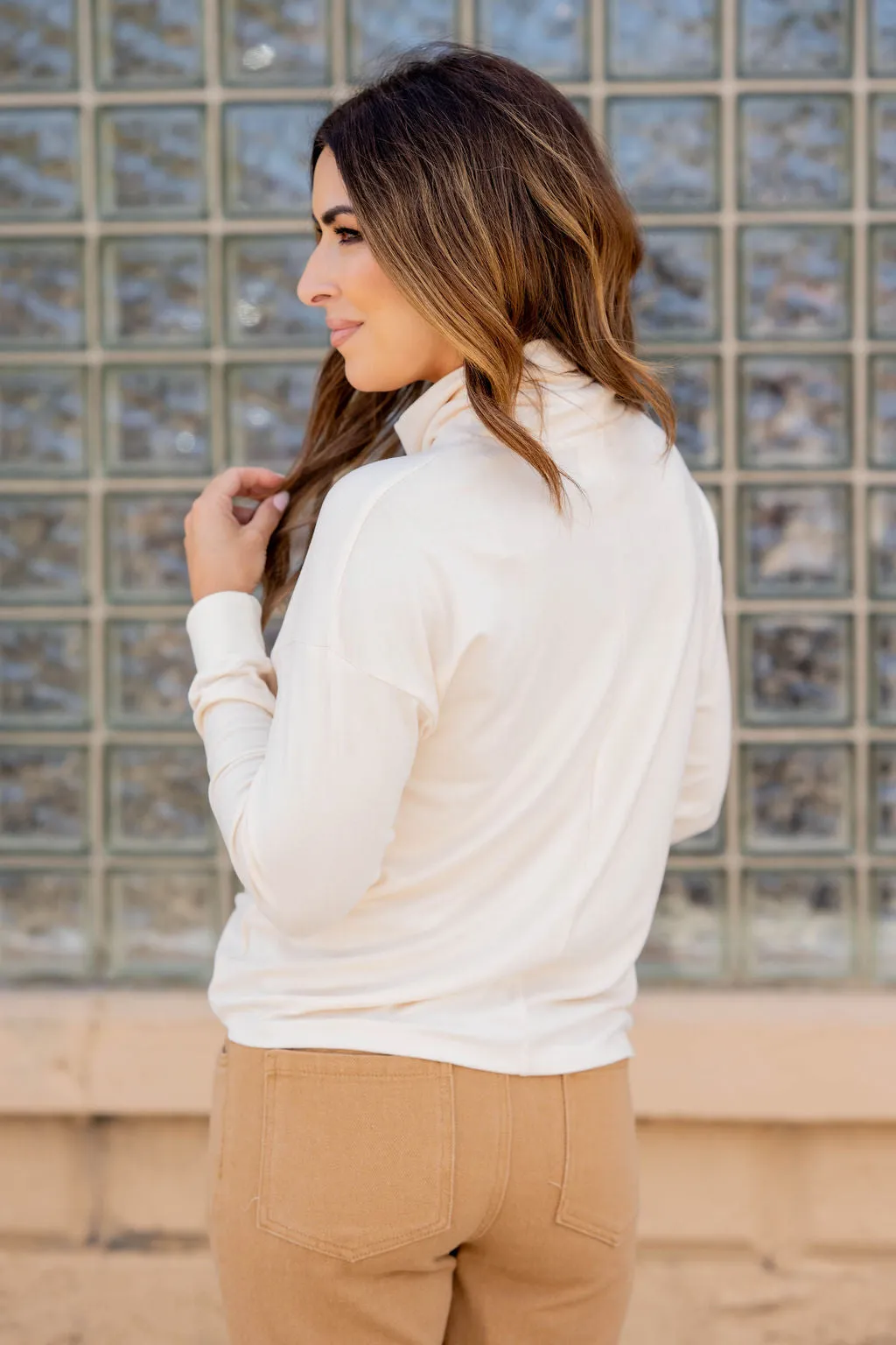 Simple So Soft Cowl Neck Sweater Tee