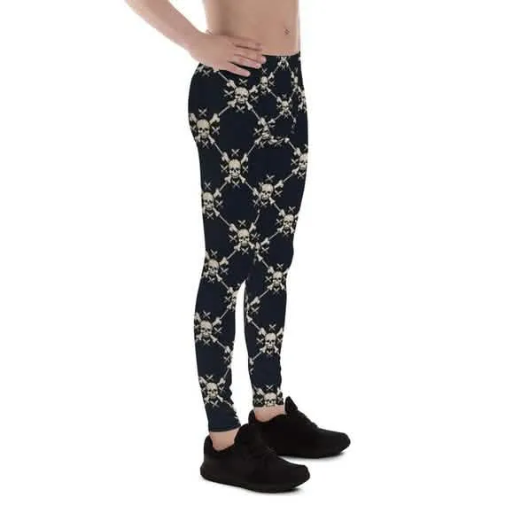 Skull Chain Graphic Men's High-Performance Active Leggings