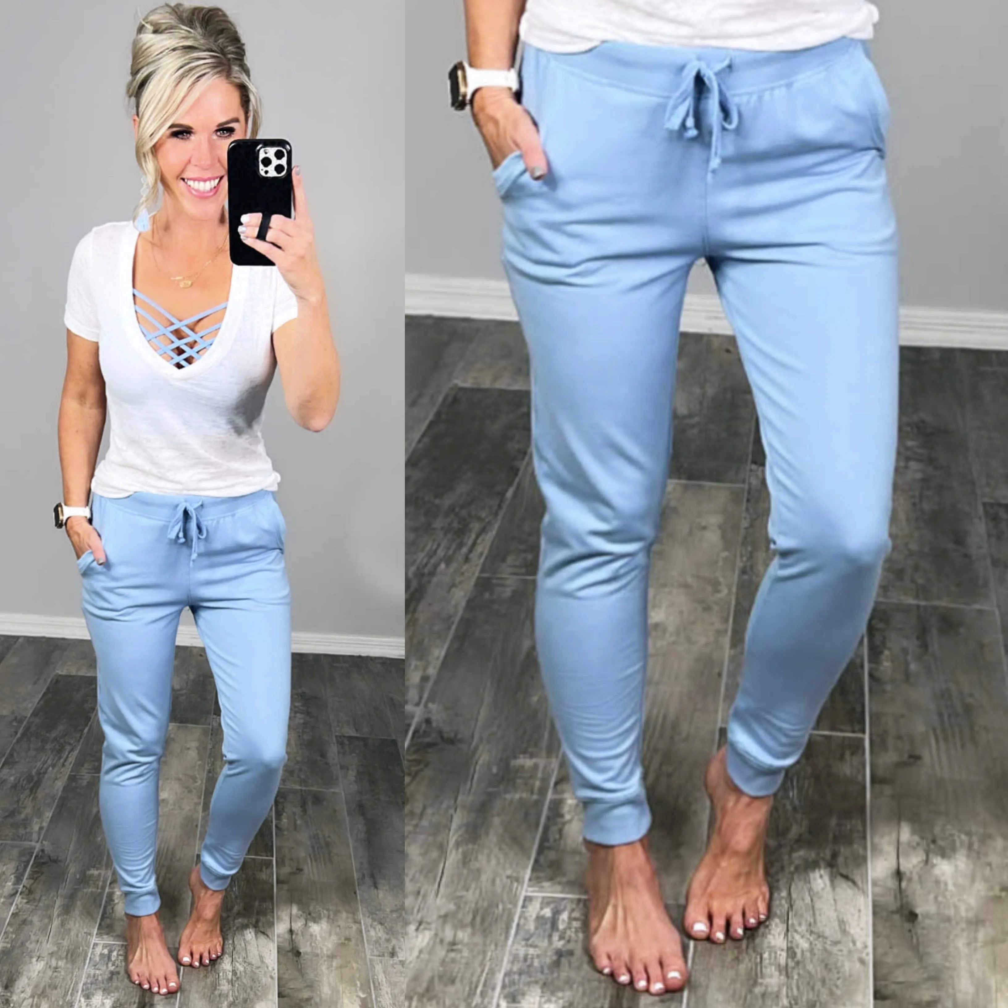 Sky Blue Pocket Joggers