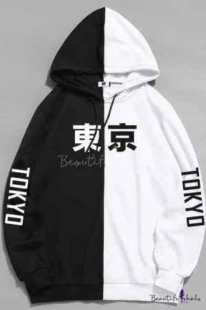 SXV  'tokyo’ Printed Cool Aesthetic Sweatshirt Hoodie