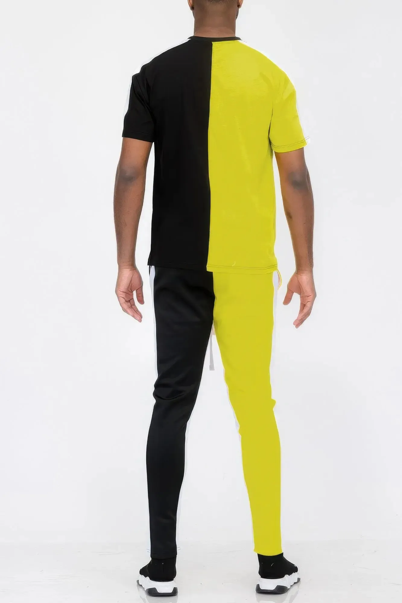 Two Tone Color Block Track Pant Jogger