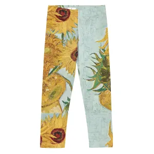 Van Gogh Inspired Sunflowers Kids Leggings