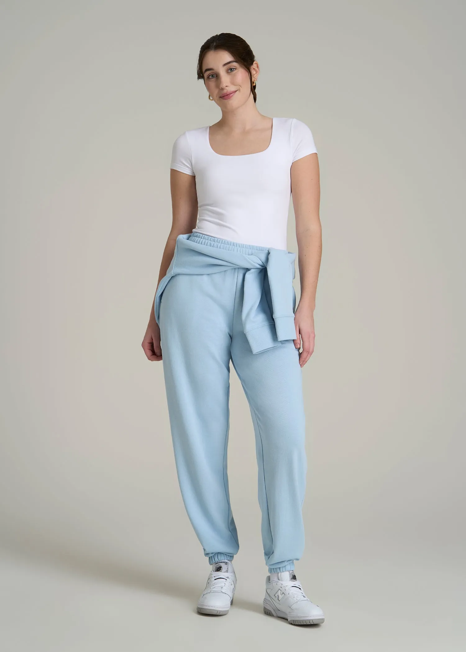 Wearever Oversized French Terry Joggers for Tall Women in Ice Blue