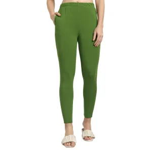 Women Green Ankle Length Legging