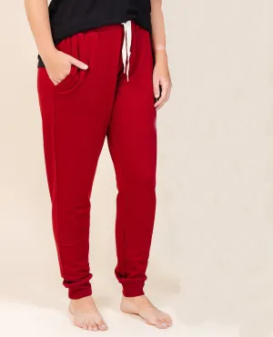 Women's Coziest Jogger in Crimson