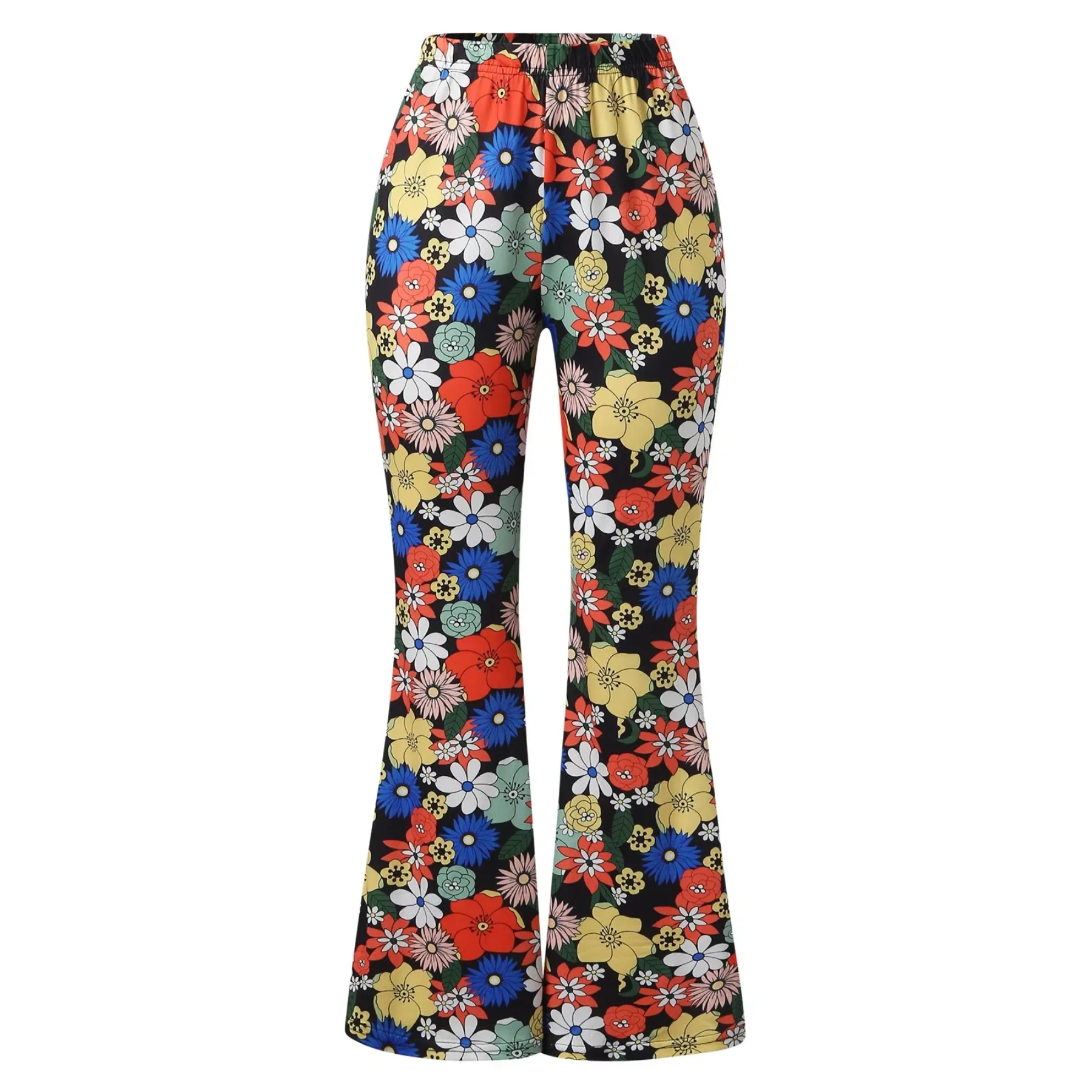 Women's High Waisted Floral Print Flared Trousers | Ideal for All Seasons