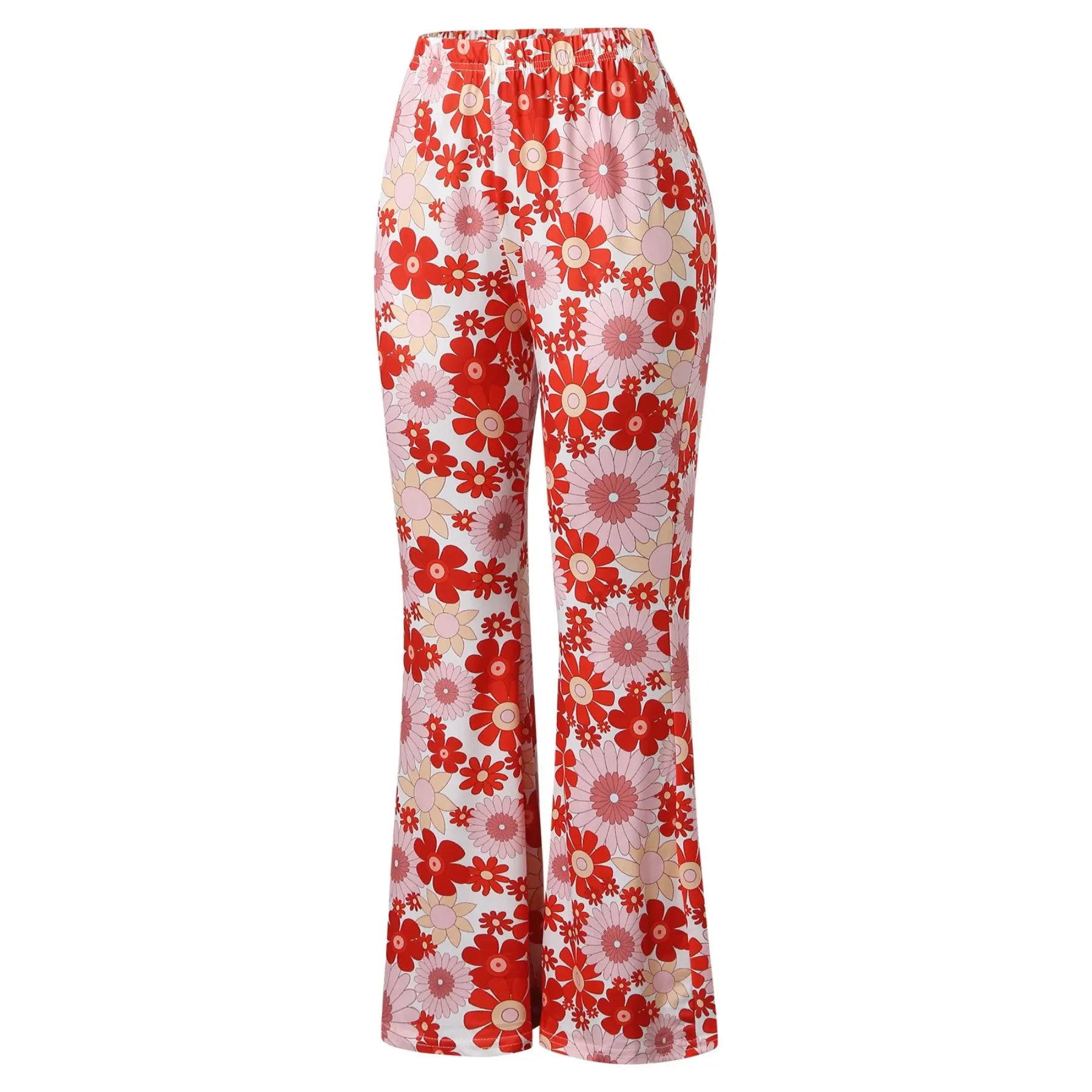 Women's High Waisted Floral Print Flared Trousers | Ideal for All Seasons