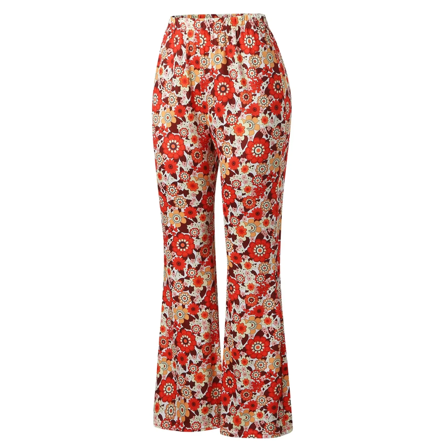 Women's High Waisted Floral Print Flared Trousers | Ideal for All Seasons