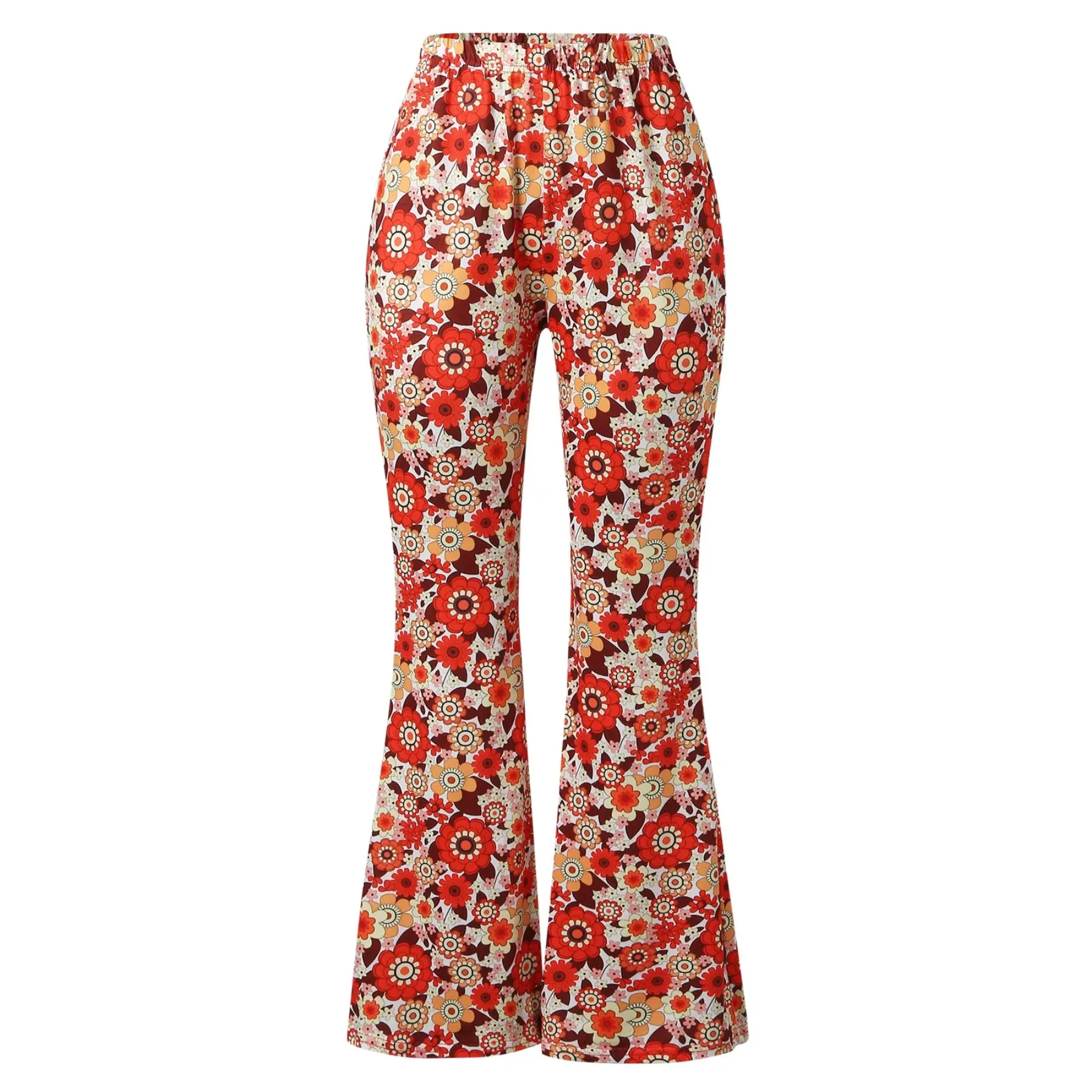 Women's High Waisted Floral Print Flared Trousers | Ideal for All Seasons