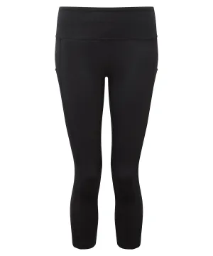 Womens TriDri® recycled performance leggings 3/4 length | Black