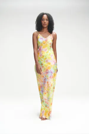 Yellow Kaleidoscope Slip Dress (long)