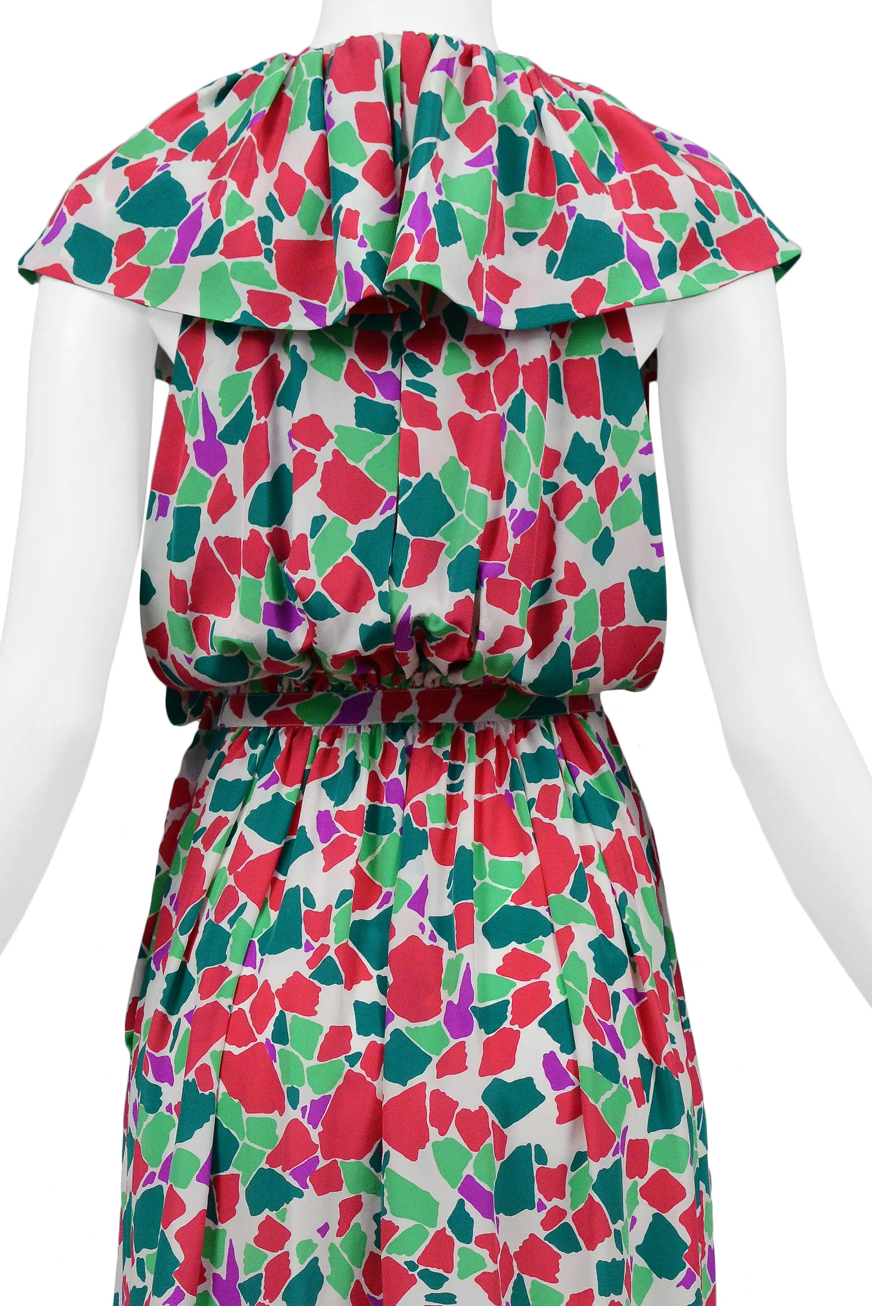 YVES SAINT LAURENT YSL ABSTRACT KEYHOLE DRESS